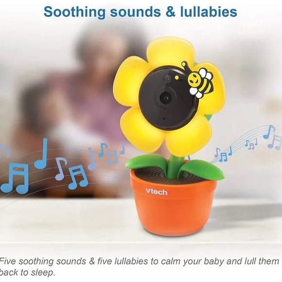 NEW VTech Yellow Daisy Smart Wi-Fi Baby Camera iOS & Android 1080p Full HD, Cameras